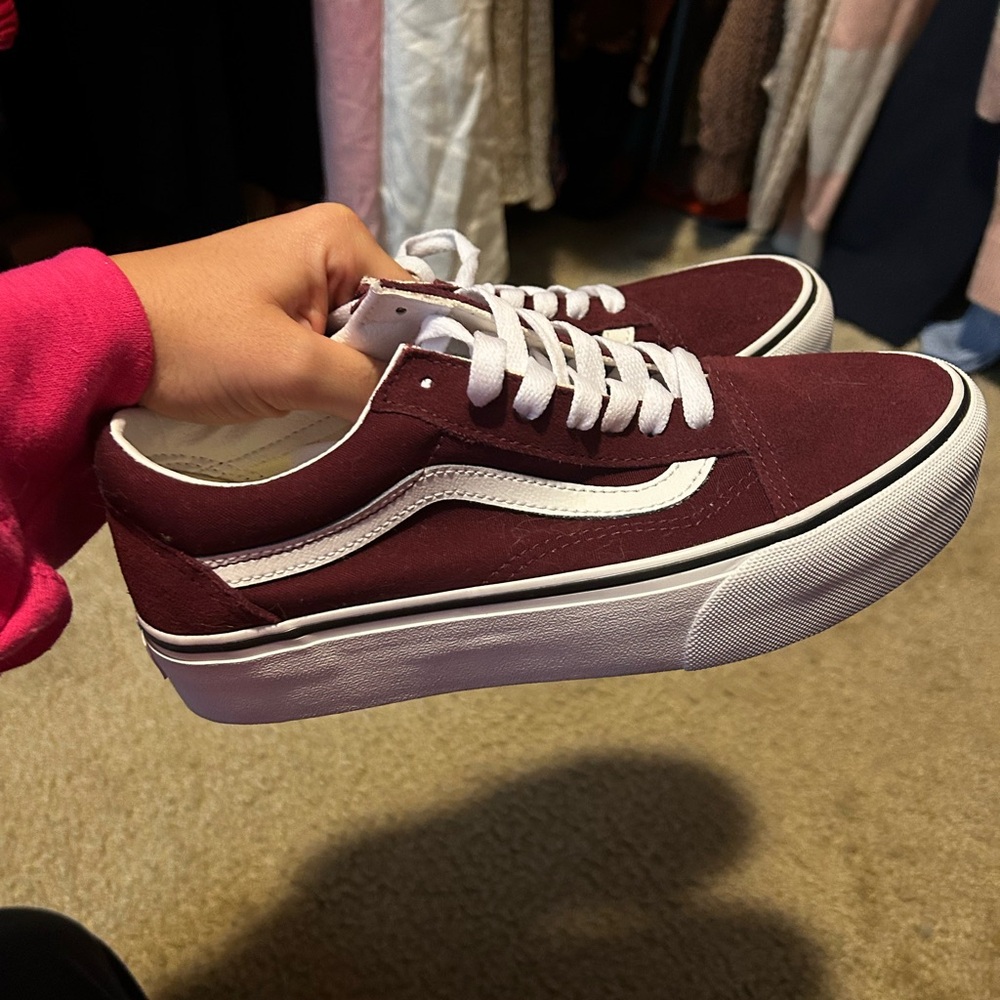 Brand New Maroon Platform Vans!
